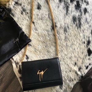 Giuseppe Zanotti Clutch Black Leather cross body